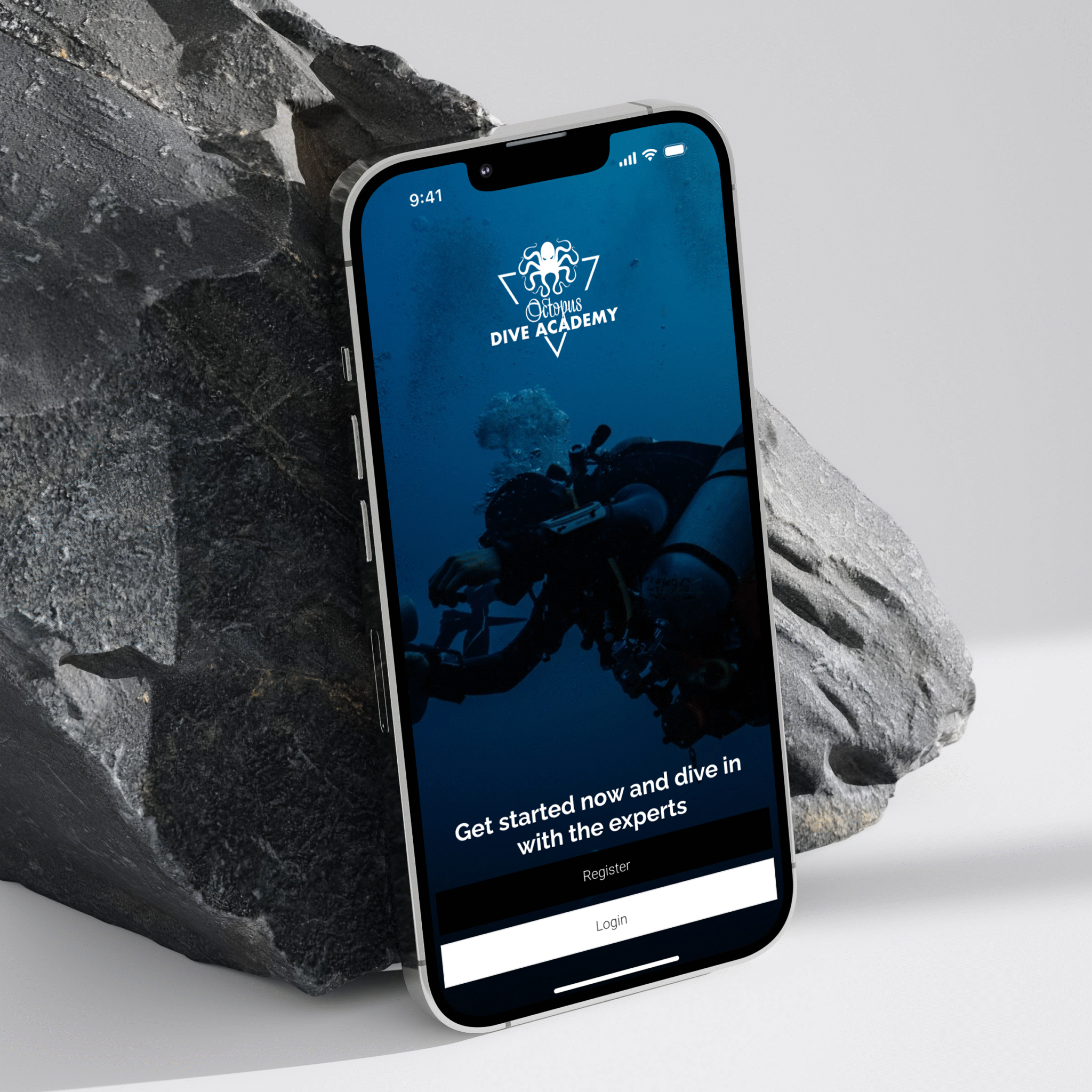 UI Kit e Design do App para a escola Octopus Dive Academy